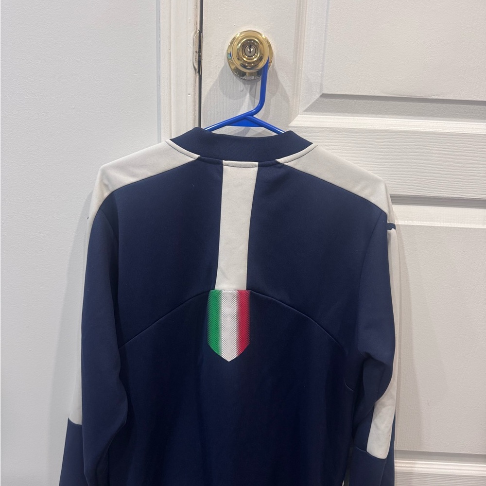 Navy and White Jacket with Italian Flag Detail